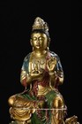 14 1   Tibet Bronze Gilt  Painting Guanyin Kwan-yin Bodhisattva Buddha Statue