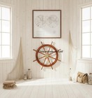 Handcrafted Wooden Ship Wheel - Nautical Wall Decor With Brass Hub  Unique Gift