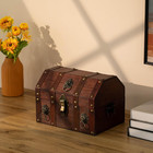 Handmade Pirate Treasure Chest With Latch - Vintage Wooden Storage Trunk And Tre