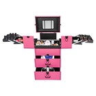 4 In 1 Rolling Zinc Alloy Makeup Train Case Salon Cosmetic Trolley Organizer Box
