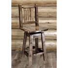 Homestead Collection Counter Height Barstool W  Back   Swivel  Stain     