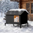 Outdoor Cat House Weatherproof Insulated Feral Cat Bed With Heating Pad Elevated