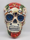 Mexican Pottery Folk Art Hand Painted Colorful Sugar Skull Wall Hanging 12 5 