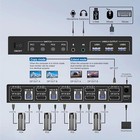 Usb 3 0 Kvm Switch 2 Monitors 4 Computers Displayport 4k 60hz  Dual Monitor