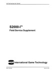 Igt S-2000-i Field Service Supplement Slot Machine Owner s Manual 63 Page  2001 