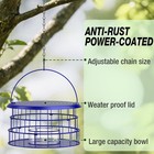 Hanging Bird Feeder  Metal Caged Squirrel Proof For Bluebird Feeders - Blue