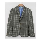 Boys Blazer 14 Green Gray Plaid Linen Blend Holiday Wedding Party Preppy