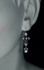 Vintage Art Deco Style Lab Created Diamond Drop Dangle 14k Rose Gold Fn Earrings