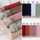 Muslim Lace Hijab Scarves Premium Chiffon Shawls Islamic Solid Color Lace Scarf