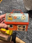 Vintage Fisher-price 1962 Mini Farm Barn Lunch Box  549 With Silo Thermos