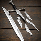 King s Broken Sword Movie Replica Carbon Steel Blade Handmade Collectible Prop