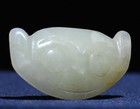 4cm Old Chinese Natural Hetian Jade Carving People Human Face Statue Pendant