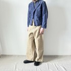 60s Vintage Soviet Workwear Linen Hemp Trousers Double Knee Canvas Work Pants 36