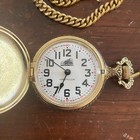 Westclox Steam Train Railroad Pocket Watch On Chain