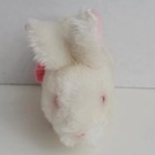 Vintage Wind Up White Bunny Rabbit Bright Red Eyes Hops Forward Works Great      