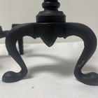 Vintage Cannonball Andirons Fire Dogs Brass And Cast Iron 17 Inches Tall Vgc