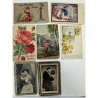 Antique Early 1900s Lot Of 6 Postcards Romantic Cheeky Victorian Ladies Vtg