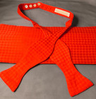Vintage Carrot   Gibbs Pure Silk Red Houndstooth Bowtie   Cummerbund Set