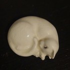 Retired Hagen Renaker Sleeping White Cat Figurine Collectable 1 5   As Is