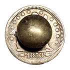 G W A Love Token On Seated Liberty 1853 Quarter Made Into Button Nice Details 