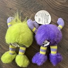 1998 Set Of 2  Silly Slammers Purple Monster Plush   Neon Beanbag 6    Untested