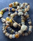 Old Glass Trade Beads Strand  Ancient-style  Weathered Patina  Mixed Colors