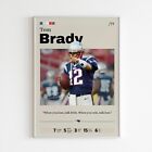 Tom Brady Poster  New England Patriots Print Fan Gift  Brady Nfl Print Art