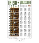 Irish Bouzouki Chord Chart And Fretboard Poster Gdad Tuning Beginner Notes