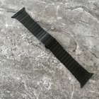 For Black Apple Watch Ultra 4 49mm Brushed Stainless Steel Metal Bracelet Strap