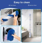 Microfiber Dust Mop For Floor Cleaning - Dual-sided Washable Pads  Adjustable   