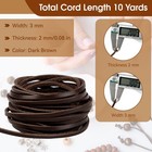 10 Yards Flat Genuine Leather Cord  Real Strips  3mm  Dark Brown