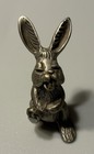 Vintage Genuine Pewter 1980 Thumping Bunny Rabbit Miniature Figurine C a t
