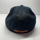 Harley-davidson Baseball Cap Black Orange Hd Logo Mens Osfm Biker Hat 1215