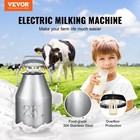Portable Electric Cow Milking Machine 6 6 Gal   25 L 304 Stainless Steel Bucket