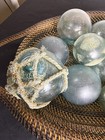 Antique Japanese Blown Glass Floats 2-1 4-3-1 2    Lot Of 11 Netted Fishing