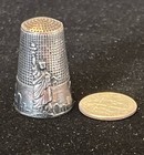  Statue Of Liberty French Silver Thimble Vintage New York Skyline Hallmarked  