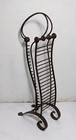 Vintage Rustic Wrought Iron Sculptural Cd Storage Display Rack Stand Handle