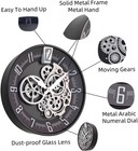 Moving Gears Wall Clock  16 Inch Industrial Steampunk Vintage Mantel Clock De   