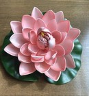 Ganz 7  Floating Pink Flower On Lily Pad For Pond Pool Fountain Garden Decor New