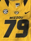 Game Worn Men s Nike White Missouri Mizzou Tigers Used Football Jersey Sz 52  79