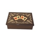 Vintage Italian Sorrento Inlaid Wood Card Game Box Lacquered