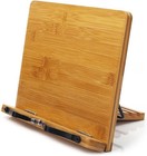 Sustainable Bamboo Book Stand - Adjustable   Lightweight  Perfect For Cookbooks 