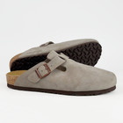 Birkenstock Boston Taupe Soft Footbed Suede Leather Women s Shoes