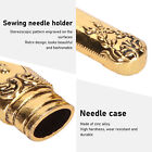 Vintage Needle Case Engraved Sewing Needles Storage Tube Needle Holder Tool Mns