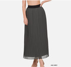 Zenana Ash Gray Pleated Chiffon Long Skirt Elastic Waist Size 2x Nwot
