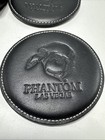 Rare Phantom Las Vegas Spectacular Cast crew Leather Coaster Set holder Venetian