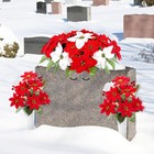 3 Pcs Christmas Headstone Flower Saddle Cemetery Flowers For Grave Red And Wh   