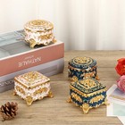Hipiwe Vintage Jewelry Box Trinket Organizer Enameled Metal Treasure Chest Ri   