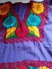 Colors Peasant Puebla  Chiapas Oaxaca Hand Double Embroidered Mexican Blouse Szm