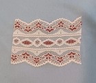 Vintage 2  Lace Pink Maroon Floral 12 Yards Total Scalloped Edges